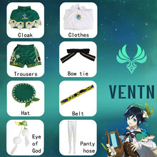 Load image into Gallery viewer, Genshin Impact Venti Cosplay Costume Uniform Wig shoes Cosplay  Chinese Style Halloween Costumes For Women Game Wendi Windy
