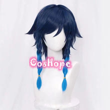 Load image into Gallery viewer, Genshin Impact Venti Cosplay Unisex 50cm Blue Wig Cosplay Anime Cosplay Braid Wigs Heat Resistant Synthetic Wigs Halloween
