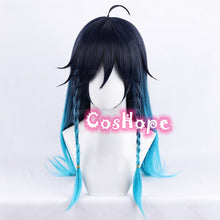 Load image into Gallery viewer, Genshin Impact Venti Cosplay Wig Unisex 50cm Blue Wig Cosplay Anime Cosplay Braid Wigs Heat Resistant Synthetic Wigs Halloween
