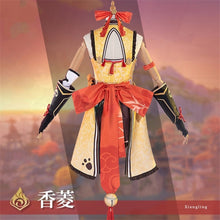 Load image into Gallery viewer, Genshin Impact Xiangling Cosplay Costume Head Chef Outfit Halloween Party Xiang Ling Cosplay Wig Shoes Bear Anime Sexy Dress
