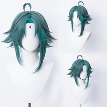 Load image into Gallery viewer, Genshin Impact Xiao Wig Cosplay Prop Dark Blue Light Blue High Temperature Resistant Hair Amie Hot Game Character Accessories
