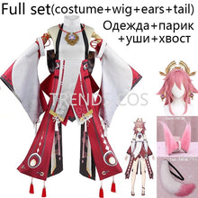 Load image into Gallery viewer, Genshin Impact Yae Miko Cosplay Costume Guuji Yae Fancy Outfits Full Set Unifrom Dress Wig Headwear Amulet Guuji Yae Game Suits
