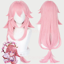 Load image into Gallery viewer, Genshin Impact Yae Miko Cosplay Wig Scalp Simulation Pink Long Pre-Styled Anime Wigs Genshin Inazuma Yae Miko Cosplay Hair

