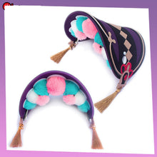 Load image into Gallery viewer, Genshin Impact Yun Jin cosplay wig Long Wig With Braids COS Heat Resistant Synthetic Hair Yunjin COS Cap Head Accessory
