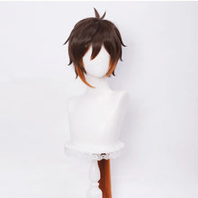 Load image into Gallery viewer, Genshin Impact Zhongli Cosplay 90cm Long Christmas Brown Orange Wig Anime Cosplay Heat Resistant Synthetic Wig Halloween Costume
