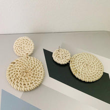 Load image into Gallery viewer, Geometric Drop Korean Dangle Earrings For Women Girls Oversize Round Rattan Knit 2019 New Style Jewelry Summer Beach Accessories
