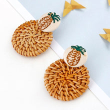 Load image into Gallery viewer, Geometric Drop Korean Dangle Earrings For Women Girls Oversize Round Rattan Knit 2019 New Style Jewelry Summer Beach Accessories
