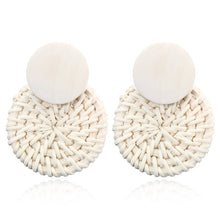 Load image into Gallery viewer, Geometric Drop Korean Dangle Earrings For Women Girls Oversize Round Rattan Knit 2019 New Style Jewelry Summer Beach Accessories
