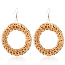 Load image into Gallery viewer, Geometric Drop Korean Dangle Earrings For Women Girls Oversize Round Rattan Knit 2019 New Style Jewelry Summer Beach Accessories
