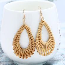 Load image into Gallery viewer, Geometric Drop Korean Dangle Earrings For Women Girls Oversize Round Rattan Knit 2019 New Style Jewelry Summer Beach Accessories
