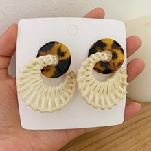 Load image into Gallery viewer, Geometric Drop Korean Dangle Earrings For Women Girls Oversize Round Rattan Knit 2019 New Style Jewelry Summer Beach Accessories
