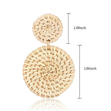 Load image into Gallery viewer, Geometric Drop Korean Dangle Earrings For Women Girls Oversize Round Rattan Knit 2019 New Style Jewelry Summer Beach Accessories
