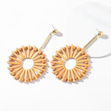 Load image into Gallery viewer, Geometric Drop Korean Dangle Earrings For Women Girls Oversize Round Rattan Knit 2019 New Style Jewelry Summer Beach Accessories
