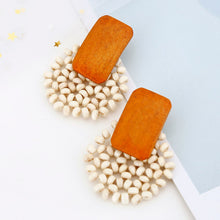 Load image into Gallery viewer, Geometric Drop Korean Dangle Earrings For Women Girls Oversize Round Rattan Knit 2019 New Style Jewelry Summer Beach Accessories
