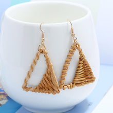 Load image into Gallery viewer, Geometric Drop Korean Dangle Earrings For Women Girls Oversize Round Rattan Knit 2019 New Style Jewelry Summer Beach Accessories
