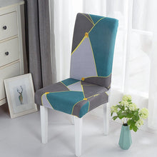 Load image into Gallery viewer, Geometric Dining Chair Cover Spandex Elastic Chair Slipcover Case Stretch Chair Covers for Wedding Hotel Banquet Dining Room
