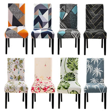 Load image into Gallery viewer, 2pcs Geometry Chair Cover Dining Elastic Chair Covers Spandex Stretch Elastic Office Chair Case Anti-dirty Removable
