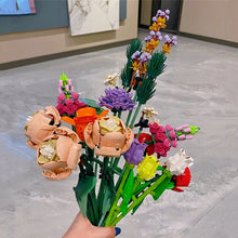 Load image into Gallery viewer, Girl Toy Gift Building Block Bouquet Model Brick Valentine's Day Romantic Flower Home Bonsai Decoration DIY Building Block Toy
