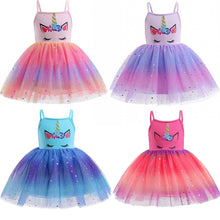 Load image into Gallery viewer, Rainbow Unicorn Princess Dress Cake Mesh Tutu Prom Gown for Kids Children Wedding Evening Formal Party Pageant Vestidos
