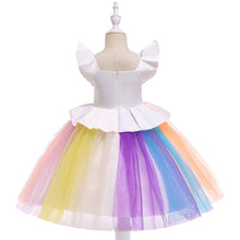 Load image into Gallery viewer, Rainbow Unicorn Princess Dress Cake Mesh Tutu Prom Gown for Kids Children Wedding Evening Formal Party Pageant Vestidos
