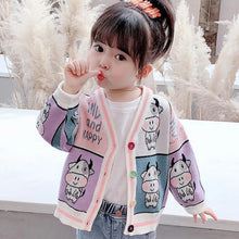 Load image into Gallery viewer, Girls cardigan sweaters new spring autumn children's cartoon coats kids girls Baby Sweaters casual cotton clothing tops
