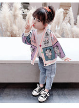 Load image into Gallery viewer, Girls cardigan sweaters new spring autumn children's cartoon coats kids girls Baby Sweaters casual cotton clothing tops
