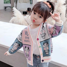 Load image into Gallery viewer, Girls cardigan sweaters new spring autumn children's cartoon coats kids girls Baby Sweaters casual cotton clothing tops
