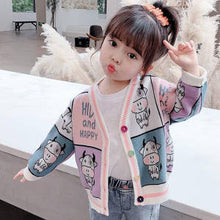 Load image into Gallery viewer, Girls cardigan sweaters new spring autumn children's cartoon coats kids girls Baby Sweaters casual cotton clothing tops
