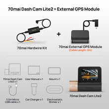 Load image into Gallery viewer, Global Version 70mai Dash Cam Lite2 HD1080P Car DVR External GPS Built-in Wifi 24 Hours Parking Monitoring Multi-language
