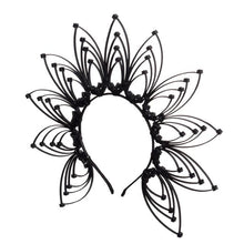 Load image into Gallery viewer, Gold Spike Halo Crown Headpiece Fairy Lolita Women Sunburst Elf Wedding Bridals PLASTIC ZIP TIE Wrap Hair Band Headdress
