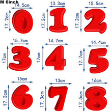 Load image into Gallery viewer, Goldbaking 9 Pieces Whole Set Large Silicone Number Mold Number Cake Moulds Baking Tray For Birthday Wedding 4/10 Inch (10/25cm)
