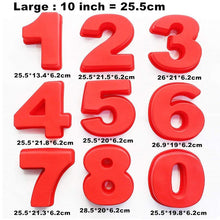 Load image into Gallery viewer, Goldbaking 9 Pieces Whole Set Large Silicone Number Mold Number Cake Moulds Baking Tray For Birthday Wedding 4/10 Inch (10/25cm)
