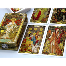 Load image into Gallery viewer, Golden Art Nouveau Tarot Board Game Toys Oracle  Divination Prophet Prophecy Card Poker Gift Prediction Oracle
