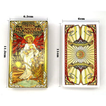 Load image into Gallery viewer, Golden Art Nouveau Tarot CARDS Deck BOARD GAMES
