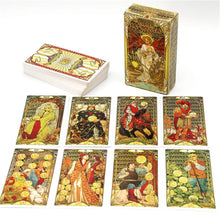 Load image into Gallery viewer, Golden Art Nouveau Tarot CARDS Deck BOARD GAMES
