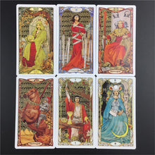 Load image into Gallery viewer, Golden Art Nouveau Tarot CARDS Deck BOARD GAMES
