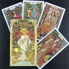 Load image into Gallery viewer, Golden Art Nouveau Tarot Tarot Cards Board Game Cards English Divination Tarot Holiday Family Gift Party Playing Card
