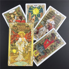 Load image into Gallery viewer, Golden Art Nouveau Tarot Tarot Cards Board Game Cards English Divination Tarot Holiday Family Gift Party Playing Card
