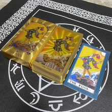 Load image into Gallery viewer, Golden Beautiful English Tarot 12x7cm Cards Deck High Quality Gold Big Size Witchcraft Classic for Beginners with Guidebook
