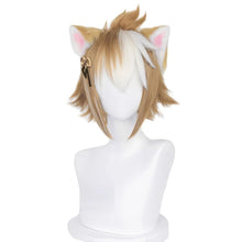 Load image into Gallery viewer, Cosplay Wig Game Genshin Impact Gorou Short Brown White Wig with Ears Synthetic Hair Heat Resistant Halloween Role Play
