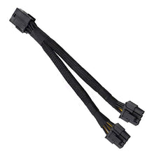 Load image into Gallery viewer, 8 Pin Female to Dual 2X 8 Pin (6+2) Male PCI Express Power Adapter Braided Y-Splitter Extension Cable,20cm
