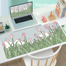 Load image into Gallery viewer, Green Grassland Beautiful Landscape Desk Pad Cartoon Flower Mouse Pad Large Computer Keyboard Mouse Pad Computer Desk Pad
