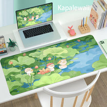Load image into Gallery viewer, Green Grassland Beautiful Landscape Desk Pad Cartoon Flower Mouse Pad Large Computer Keyboard Mouse Pad Computer Desk Pad
