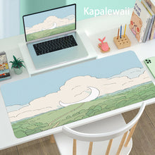 Load image into Gallery viewer, Green Grassland Beautiful Landscape Desk Pad Cartoon Flower Mouse Pad Large Computer Keyboard Mouse Pad Computer Desk Pad
