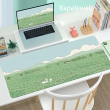 Load image into Gallery viewer, Green Grassland Beautiful Landscape Desk Pad Cartoon Flower Mouse Pad Large Computer Keyboard Mouse Pad Computer Desk Pad
