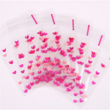 Load image into Gallery viewer, 50Pcs/lot Lovely Sweet Heart Cookie Candy Gift Packaging Bags Self Adhesive Party Favors for Biscuit
