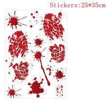 Load image into Gallery viewer, Big Removable Happy Halloween Stickers Blood Hands Halloween Decorations for Home Bathroom Toilet Horror Windows Wall Stickers
