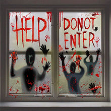 Load image into Gallery viewer, Big Removable Happy Halloween Stickers Blood Hands Halloween Decorations for Home Bathroom Toilet Horror Windows Wall Stickers
