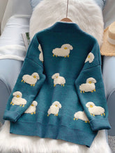 Load image into Gallery viewer, Women Sweater Cardigans Knitcoat V Neck Sheep Cardigans Sweaters Warm Knitwear Korean fashion Sueter Mujer Long Jacket
