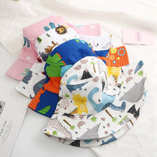 Load image into Gallery viewer, Baby Bucket Hat Children's Summer Caps for Boys Dinosaur Print Panama Hat Children Fisherman Caps Girls Beach Cap Casquette
